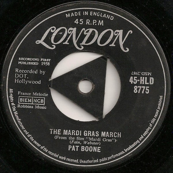 Pat Boone : I'll Remember Tonight (7", Single, Tri)