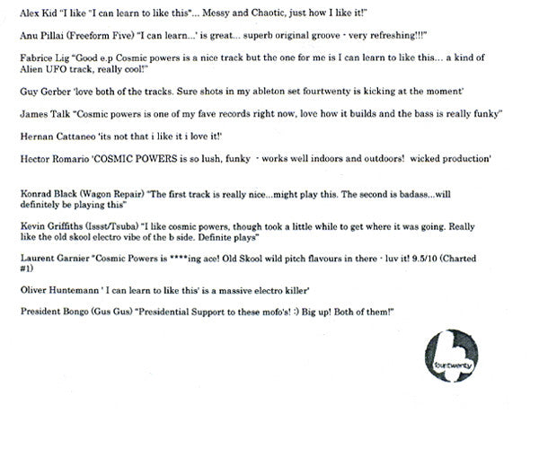 Mowbray & Sullivan* : Cosmic Powers & I Can Learn To Like This (12", Promo, W/Lbl)