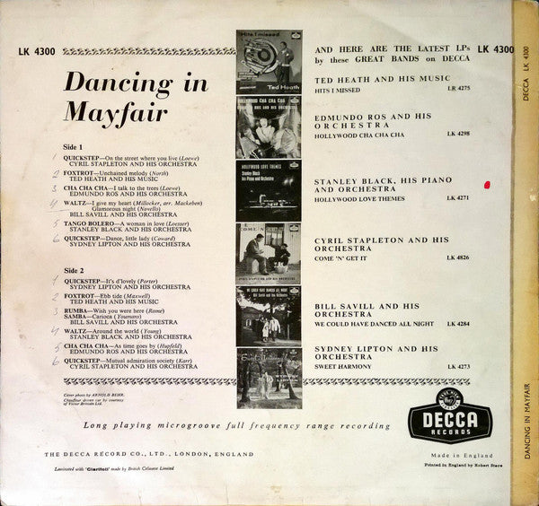 Various : Dancing In Mayfair (LP, Comp, Mono)