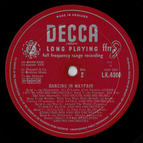 Various : Dancing In Mayfair (LP, Comp, Mono)
