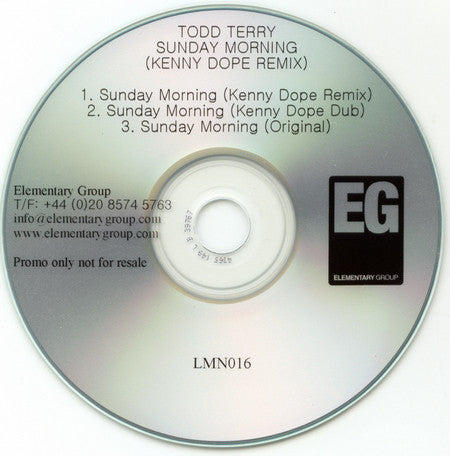 Todd Terry : Sunday Morning (CDr, Promo)