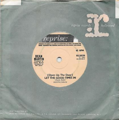 Dean Martin : (Open Up The Door) Let The Good Times In (7", Single)