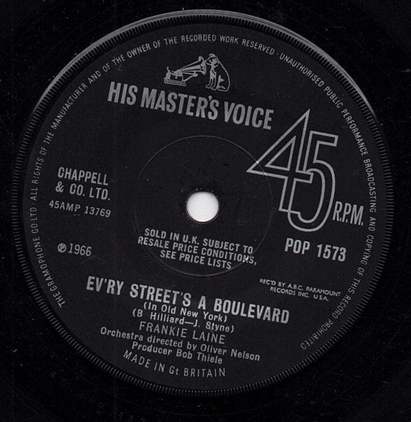 Frankie Laine : I'll Take Care Of Your Cares / Ev'ry Street's A Boulevard (In Old New York) (7", Single)
