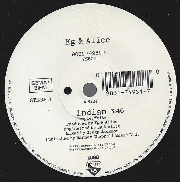 Eg & Alice : Indian (7")