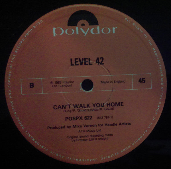 Level 42 : The Sun Goes Down (Living It Up) (12", Single, Whi)