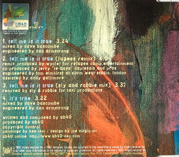 UB40 : Tell Me Is It True (CD, Single)