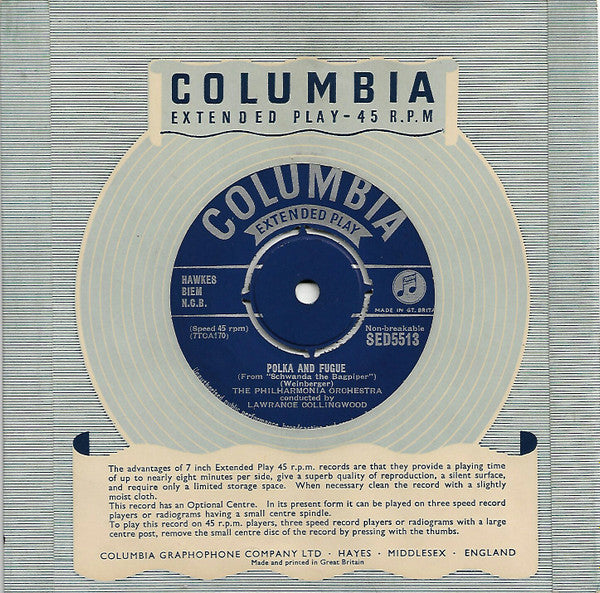 Philharmonia Orchestra Conducted By Lawrance Collingwood : In The Steppes Of Central Asia (7", EP)