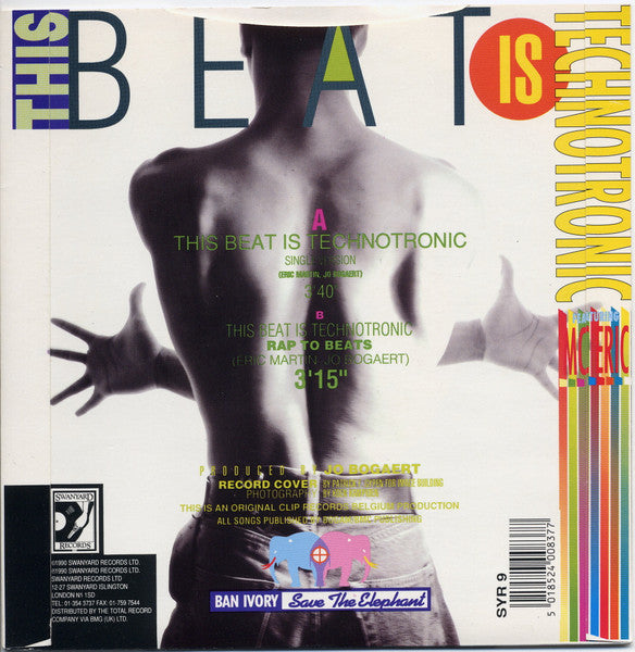Technotronic Featuring MC Eric : This Beat Is Technotronic (7", Single, pap)