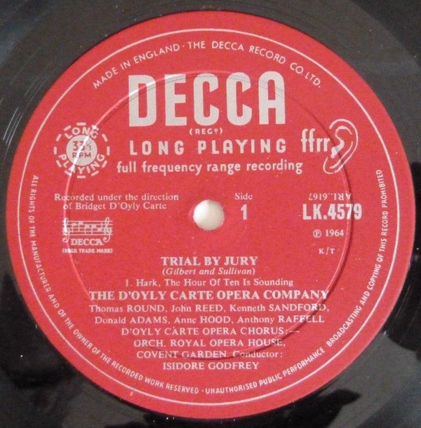 D'Oyly Carte Opera Company : Trial By Jury / Excerpts From Utopia Ltd. (LP, Album, Mono, RP)