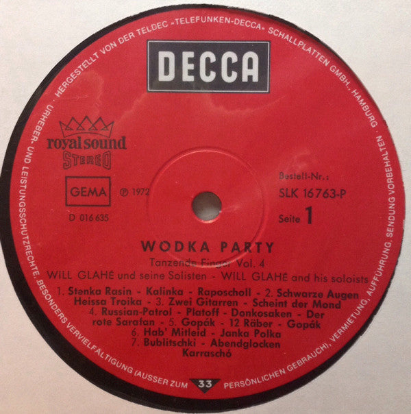 Will Glahé Und Seine Solisten : Wodka Party (LP)