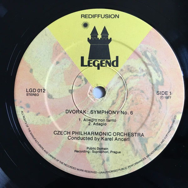 Antonín Dvořák — The Czech Philharmonic Orchestra Conducted By Karel Ančerl : Symphony No. 6 In D, Op. 60 (LP, RE)
