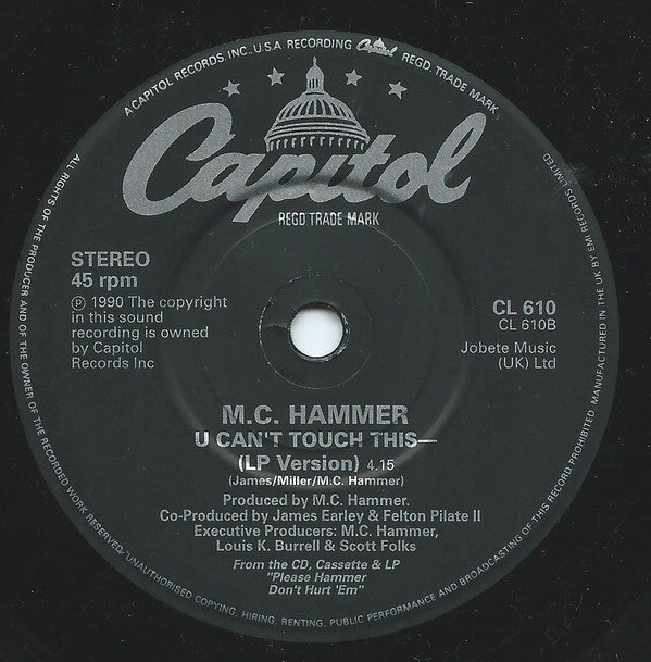 MC Hammer : Here Comes The Hammer (7", Single, Pap)