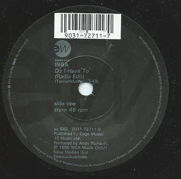 Inga Humpe : Do I Have To (7", Single)