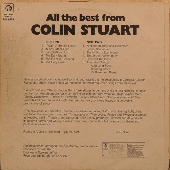 Colin Stuart (3) : All The Best (LP, Album)