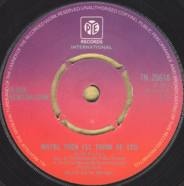 Olivia Newton-John : Let Me Be There  (7", Single, Kno)