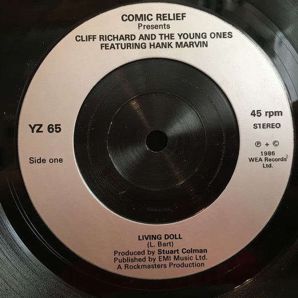 Comic Relief Presents Cliff Richard And The Young Ones Featuring Hank Marvin : Living Doll (7", Single, Sil)