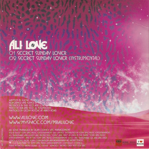 Ali Love : Secret Sunday Lover (CD, Single, Promo)