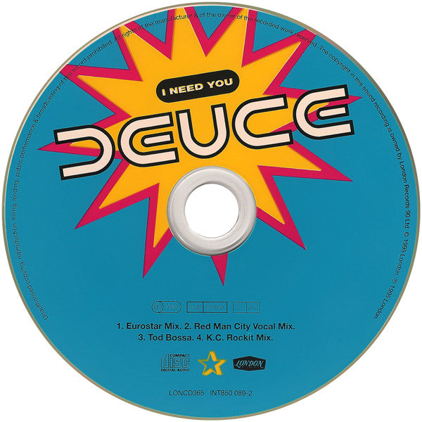 Deuce : I Need You (CD, Single)