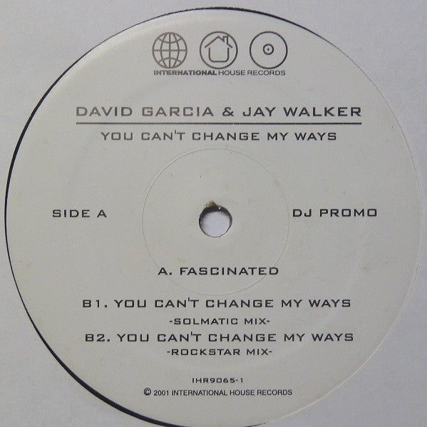 David Garcia & Jay Walker : You Can't Change My Ways (12", Promo)