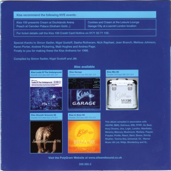 Various : Kiss Anthems 98 (2xCD, Comp, P/Mixed)