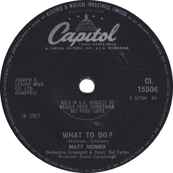 Matt Monro : What To Do? (7")