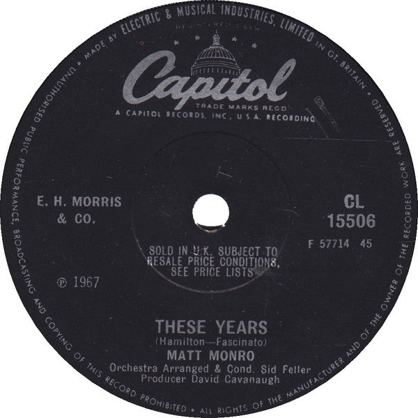 Matt Monro : What To Do? (7")