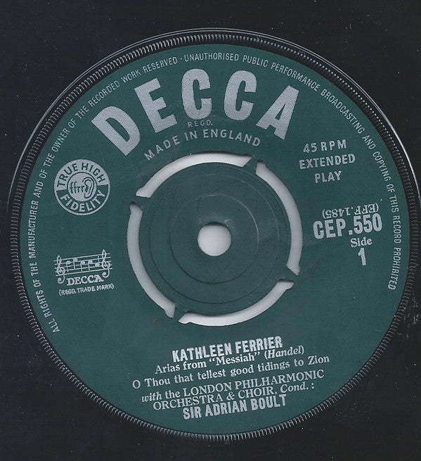 Kathleen Ferrier : Arias From Messiah (7", Gre)