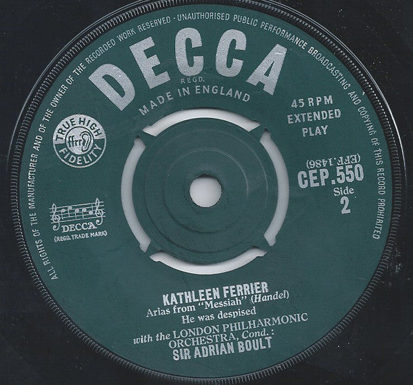 Kathleen Ferrier : Arias From Messiah (7", Gre)