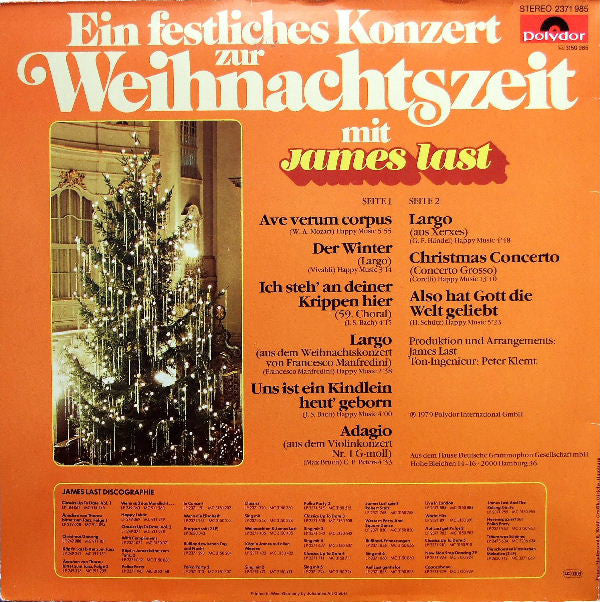 James Last : Ein Festliches Konzert Zur Weihnachtszeit Mit James Last (LP, Album, Gat)