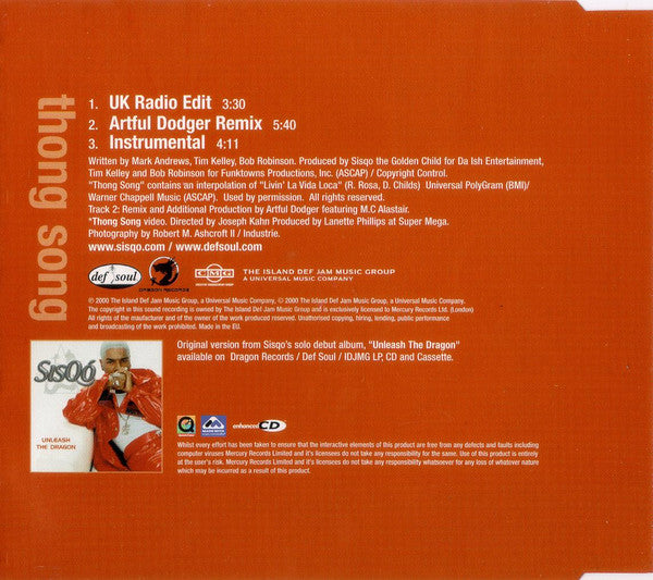 Sisqó* : Thong Song (CD, Single, Enh)