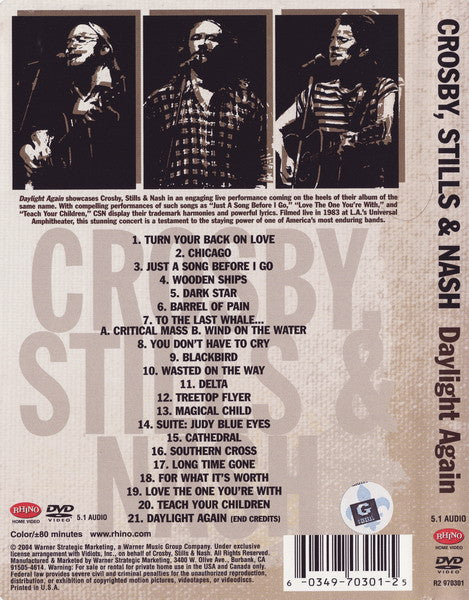 Crosby, Stills & Nash : Daylight Again (DVD-V, Multichannel, Dol)