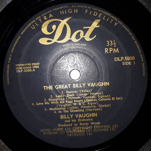 Billy Vaughn : The Great Billy Vaughn (LP, Mono)