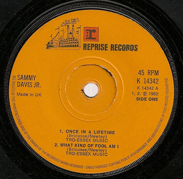 Sammy Davis Jr. : Once In A Lifetime (7", EP, Sol)