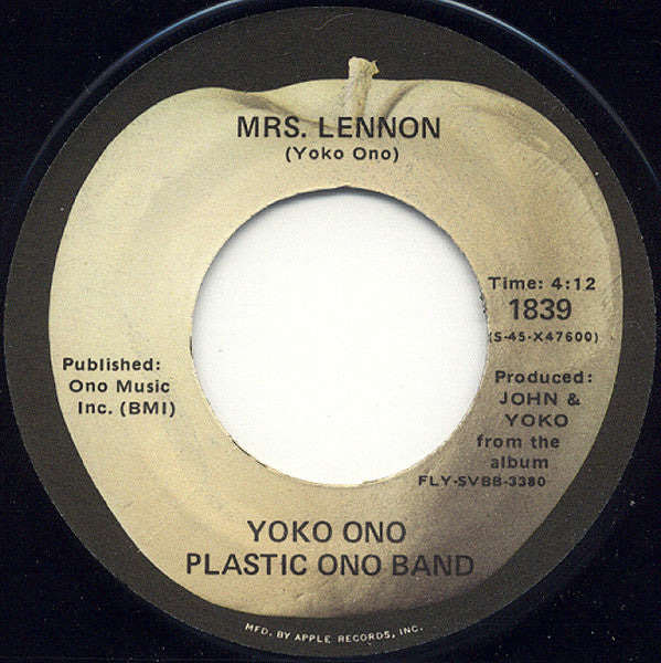 Yoko Ono, The Plastic Ono Band : Mrs. Lennon / Midsummer New York (7", Single)