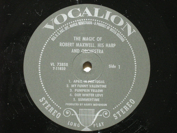 Robert Maxwell, His Harp And Orchestra : The Magic Of Robert Maxwell His Harp & Orchestra (LP, RE)