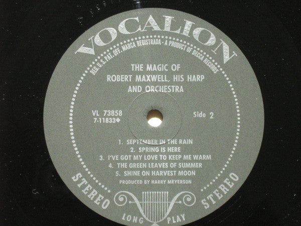 Robert Maxwell, His Harp And Orchestra : The Magic Of Robert Maxwell His Harp & Orchestra (LP, RE)