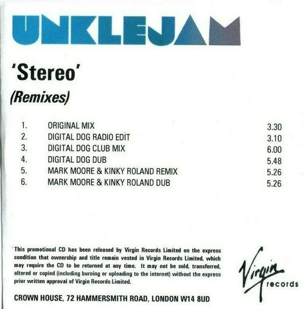 UnkleJam : Stereo (CDr, Single, Promo)
