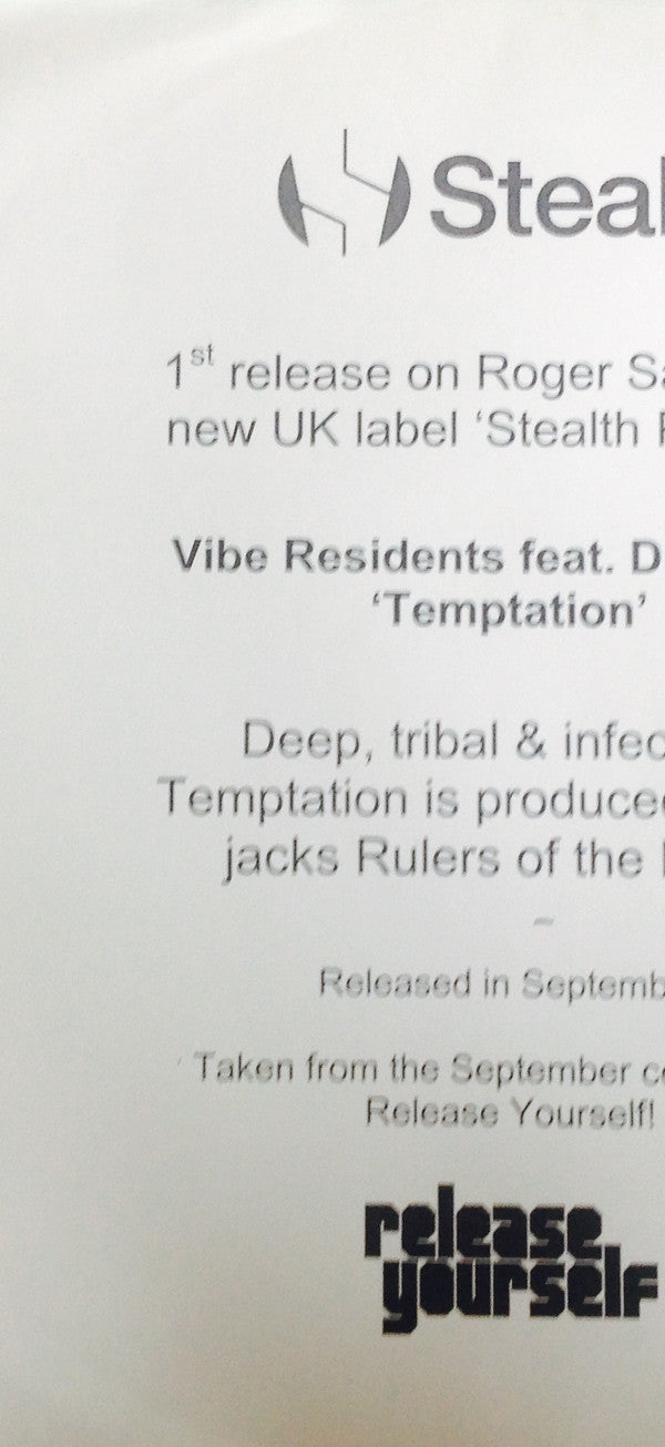 Vibe Residents Feat. DragonFly (2) : Temptation (12", Promo, W/Lbl)