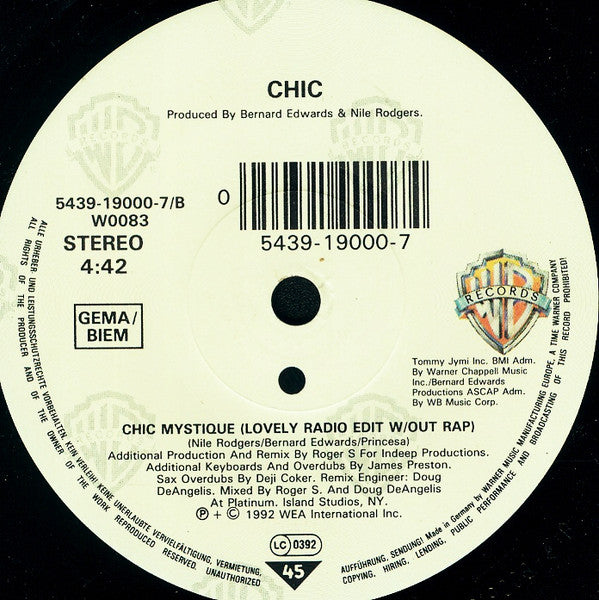 Chic : Chic Mystique (7", Single, Sol)