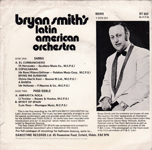 Bryan Smith And His Orchestra : Latin Fiesta (7", EP)