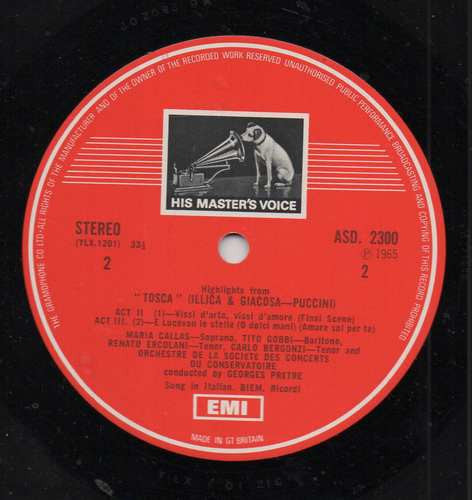 Maria Callas / Carlo Bergonzi / Tito Gobbi / Orchestra Del Teatro Alla Scala And Coro Del Teatro Alla Scala Conducted By Georges Prêtre : Highlights From "Tosca" (LP, Album, RP, Whi)