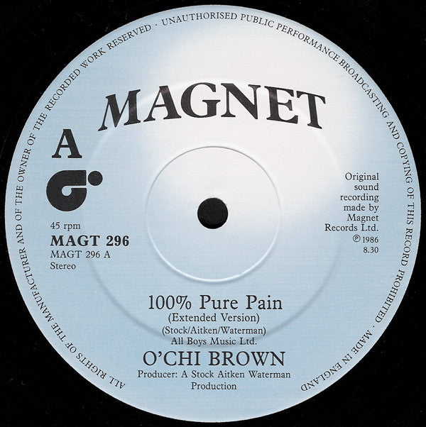 O'Chi Brown : 100% Pure Pain (12", Single)