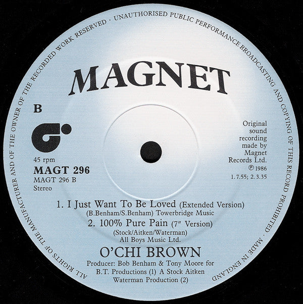 O'Chi Brown : 100% Pure Pain (12", Single)