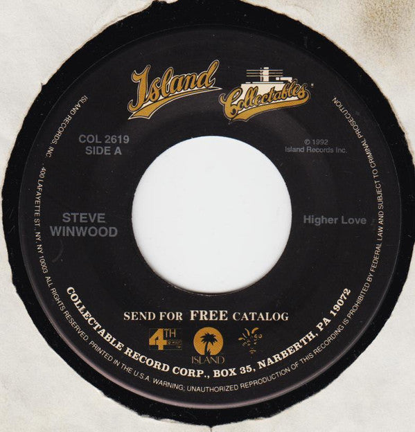 Steve Winwood : Higher Love / And I Go (7", RE)
