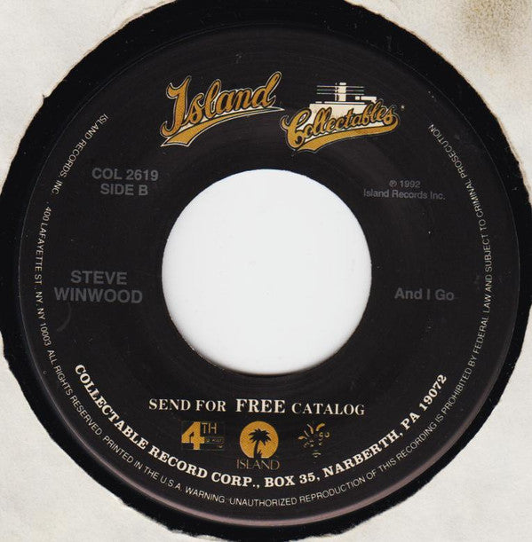 Steve Winwood : Higher Love / And I Go (7", RE)