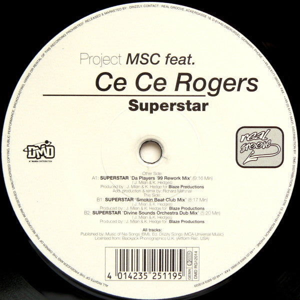 Project MSC Feat. Ce Ce Rogers : Superstar (12")