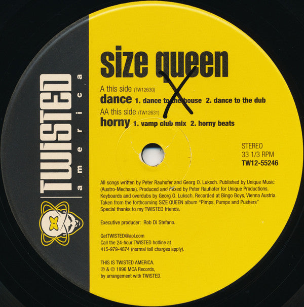 Size Queen : Dance / Horny (12")