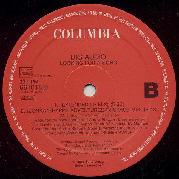 Big Audio : Looking For A Song (12")