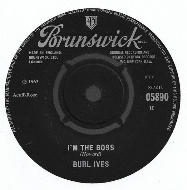 Burl Ives : I'm The Boss / The Moon Is High (7", Single)