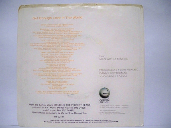 Don Henley : Not Enough Love In The World (7", Single)